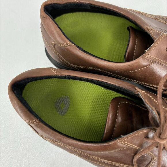 ECCO Helsinki Tie Oxfords Leather Derby Shoes Bicycle Toe Brown Men's EU 45 - Picture 7 of 10